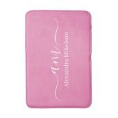 Eenvoudig Modern Monogram roze Minimalistisch Badmat (Voorkant Verticaal)