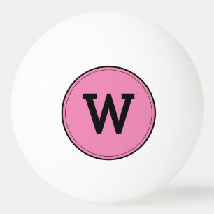 Eenvoudig modern monogram roze pingpongbal