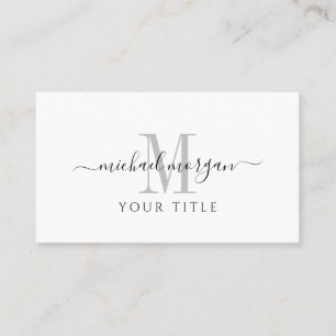 Eenvoudig Modern Monogram Schrift Zakelijk Visitekaartje