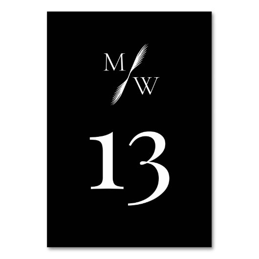 Eenvoudig Modern Monogram Slanke Back Wedding Kaart (Voorkant)
