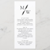 Eenvoudig Modern Monogram Stijlvol Trouwdiner Menu (Voorkant)