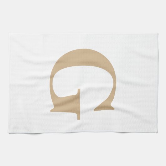 Eenvoudig Modern Monogram Tan en Wit Theedoek (Horizontaal)