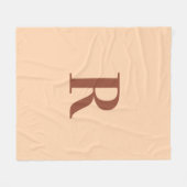 Eenvoudig Modern Monogram Terracotta Beige Fleece Deken (Voorkant (Horizontaal))