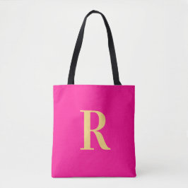 Eenvoudig modern monogram tote bag