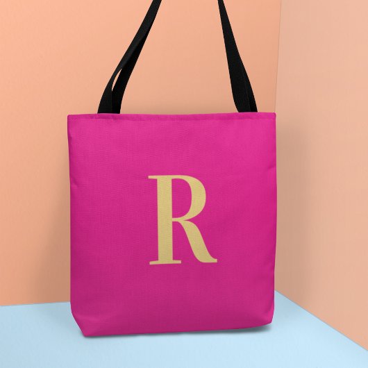 Eenvoudig modern monogram tote bag