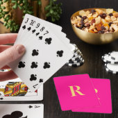 Eenvoudig modern monogram warm roze pokerkaarten (Insitu)