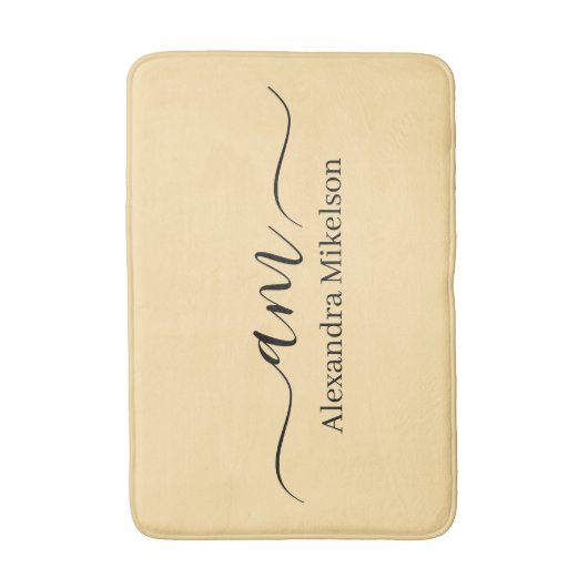 Eenvoudig Modern Monogram Wit Minimalistische Badm Badmat (Voorkant Verticaal)