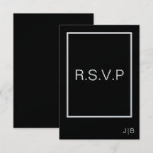 Eenvoudig modern monogram zwart wit bruiloft