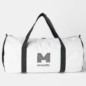 Eenvoudig Modern Monogram Zwart-Wit Plunjezak (Voorkant)