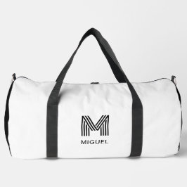 Eenvoudig Modern Monogram Zwart-Wit Plunjezak