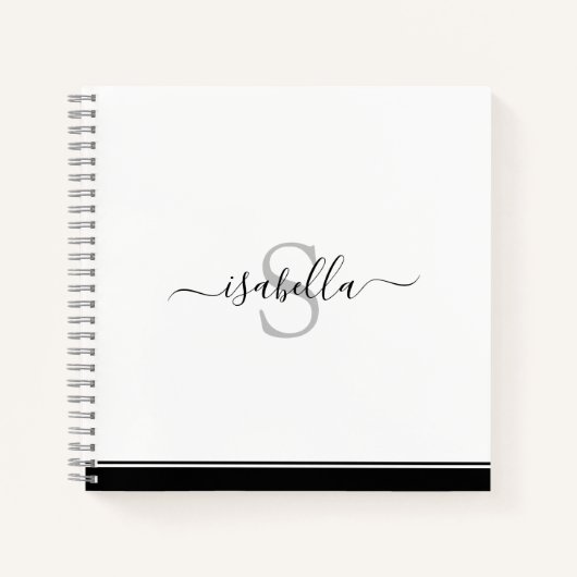 Eenvoudig Modern Monogrammed Elegant Notitieboek (Voorkant)