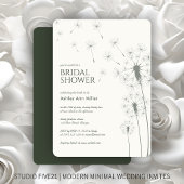 Eenvoudig Modern Moss Green Paardenbloem Vrijgezel Kaart