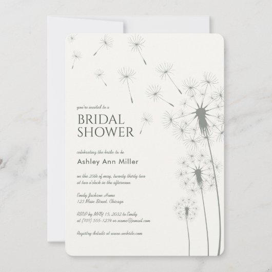 Eenvoudig Modern Moss Green Paardenbloem Vrijgezel Kaart (Voorkant)