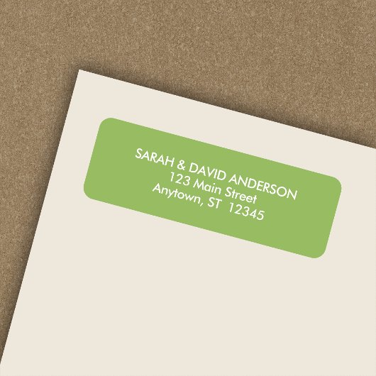 Eenvoudig Modern Moss Green retour adres label