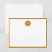 Eenvoudig Modern Mosterd Geel Cirkel Monogram Notitiekaartje (Voorkant / Achterkant)