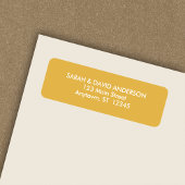 Eenvoudig Modern Mosterd Geel Return Address Label