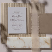 Eenvoudig Modern Mousse Bruine Huwelijk Kaart
