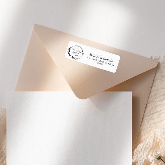 Eenvoudig modern Mr & Mrs Script-adres Etiket