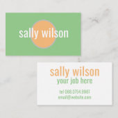 Eenvoudig modern munt en koraal Visitekaartje (Voorkant / Achterkant)