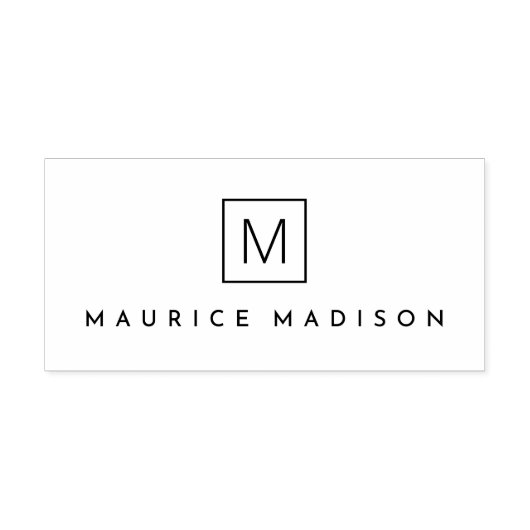 Eenvoudig modern naammonogram rubberstempel (Afrduk)