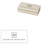 Eenvoudig modern naammonogram rubberstempel (Gestempeld)