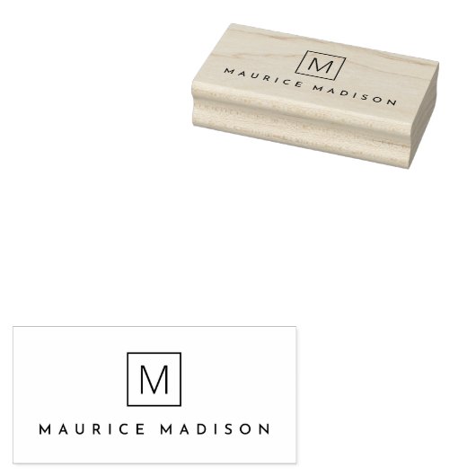 Eenvoudig modern naammonogram rubberstempel (Gestempeld)