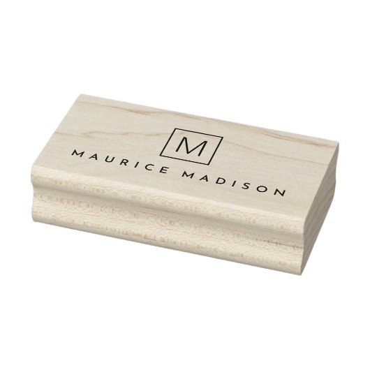 Eenvoudig modern naammonogram rubberstempel (Stempel)