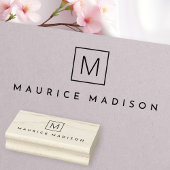 Eenvoudig modern naammonogram rubberstempel