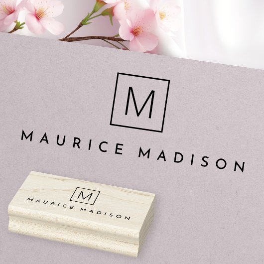 Eenvoudig modern naammonogram rubberstempel