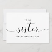 Eenvoudig modern Naar mijn zus op mijn trouwdagkaa Kaart (Voorkant)