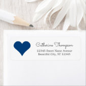 Eenvoudig Modern Navy Blauw Hart Girly Script Naam Etiket (Insitu)