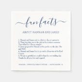 Eenvoudig Modern Navy Blue Script Leuke feiten bru Servet (Voorkant)