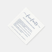 Eenvoudig Modern Navy Blue Script Leuke feiten bru Servet (Hoek)