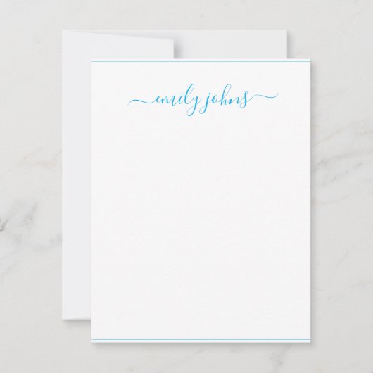 Eenvoudig Modern Navy Blue Script Professional Notitiekaartje (Voorkant)