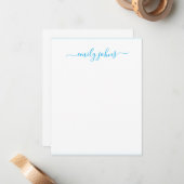 Eenvoudig Modern Navy Blue Script Professional Notitiekaartje (Voorkant / Achterkant in situ)