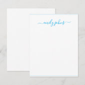 Eenvoudig Modern Navy Blue Script Professional Notitiekaartje (Voorkant / Achterkant)