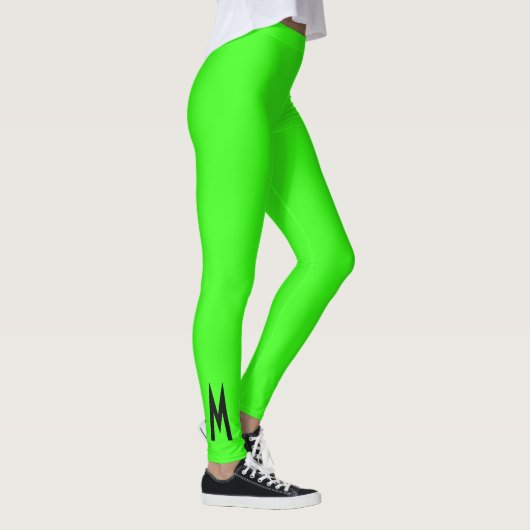 Eenvoudig modern Neon Fluorescent Groen Leggings (Rechts)