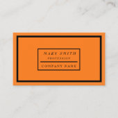 Eenvoudig modern Neon Fluorescent Oranje Visitekaartje (Voorkant)