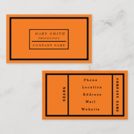 Eenvoudig modern Neon Fluorescent Oranje Visitekaartje