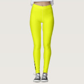Eenvoudig modern Neon Fluorescent Yellow Leggings (Voorkant)