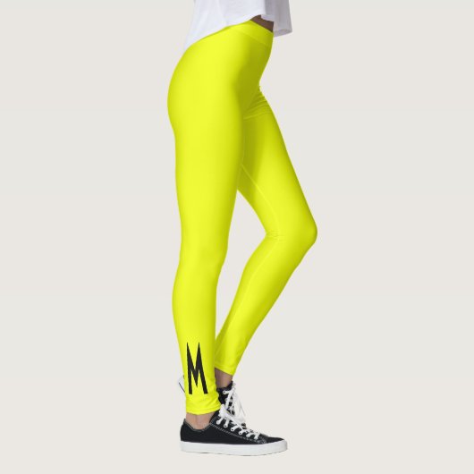 Eenvoudig modern Neon Fluorescent Yellow Leggings (Rechts)