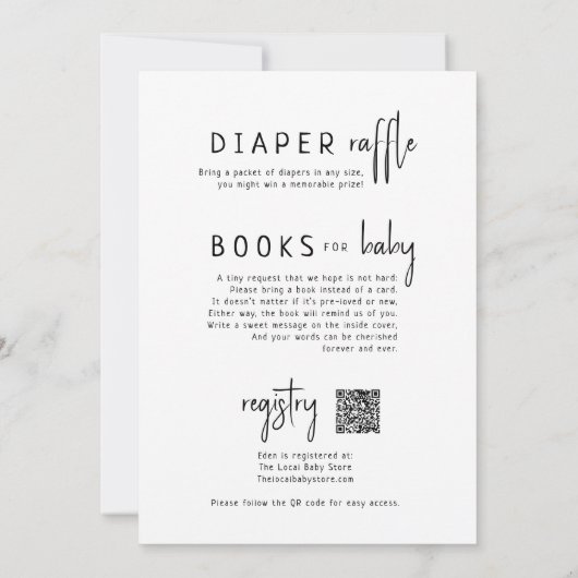 Eenvoudig modern neutraal | Alles in één Baby show Kaart (Achterkant)