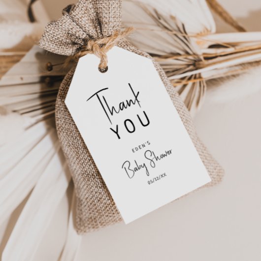 Eenvoudig Modern Neutraal Baby shower Bedankt Cadeaulabel