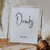 Eenvoudig Modern Neutraal Baby shower Drinken Teke Poster