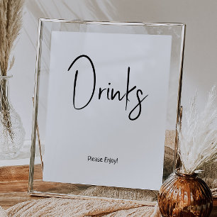 Eenvoudig Modern Neutraal Baby shower Drinken Teke Poster