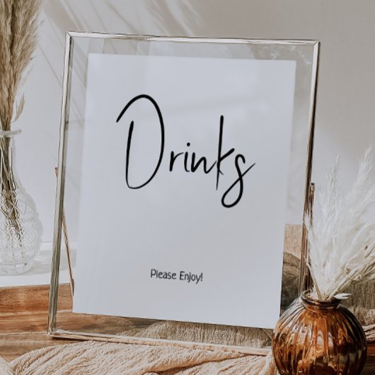 Eenvoudig Modern Neutraal Baby shower Drinken Teke Poster