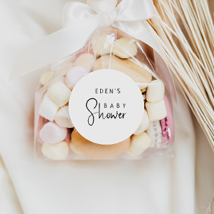 Eenvoudig Modern Neutraal Baby shower Favoriet Ronde Sticker