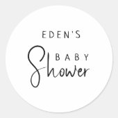 Eenvoudig Modern Neutraal Baby shower Favoriet Ronde Sticker (Voorkant)