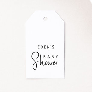 Eenvoudig Modern Neutraal Baby shower Favorietags Cadeaulabel
