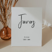 Eenvoudig Modern Neutraal Baby shower Favorieten Reclamebord Met Voetstuk